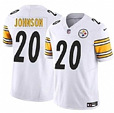 Men & Women & Youth Pittsburgh Steelers #20 Kaleb Johnson White 2025 Draft F.U.S.E. Vapor Limited Stitched Jersey,baseball caps,new era cap wholesale,wholesale hats